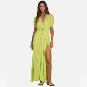 Elan Lime Green Women's Swim Wrap Cover-Up Dress Sz S NWT